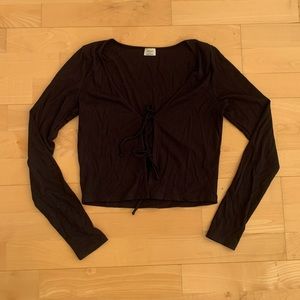 Wilfred Only Tie-Front Long Sleeve Black, S